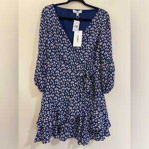 NWT LIKELY Casimira Floral Wrap‎ Ruffle Dress - 8